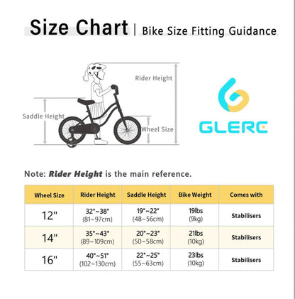 Glerc Daisy 14 Zoll Kinderfahrrad rot, für Mädchen 2-6 Jahre, mit Stützrädern, Korb und Luftschlangen