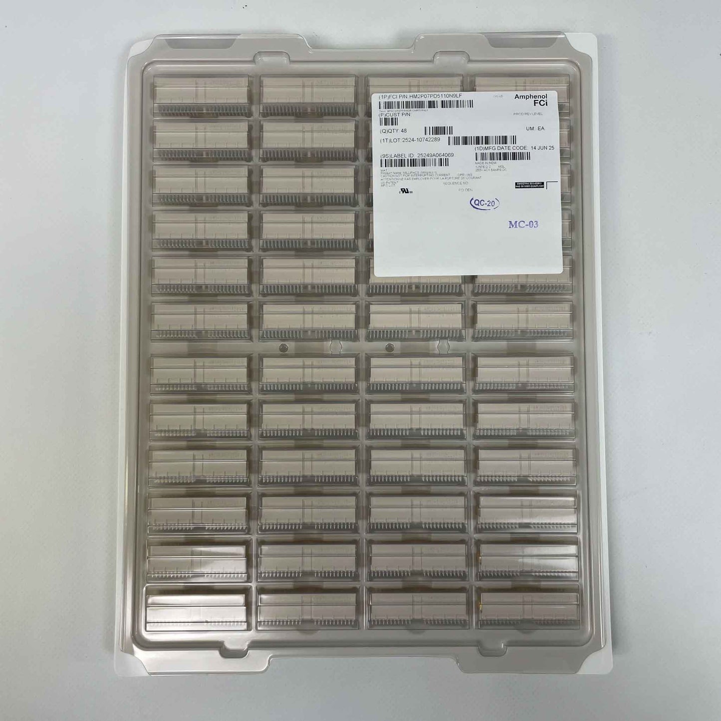 Amphenol FCI HM2P07PD5110N9LF Steckverbinder, 110-poliger Leiterplatten-Header, 2,00 mm Raster, Press-Fit