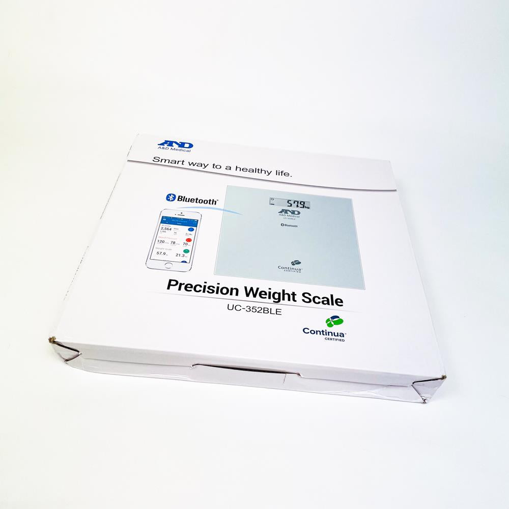 A&D Medical UC-352BLE Personenwaage, Bluetooth, App-Anbindung, digitale Smart-Waage, präzise Gewichtsmessung