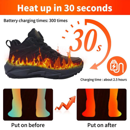 NBUABX Beheizte Schuhe (41), 4000mAh Akku, 3 Wärmeeinstellungen, elektrisch, ideal für Winter, Jagd, Skifahren, Camping, Reiten, schwarz.