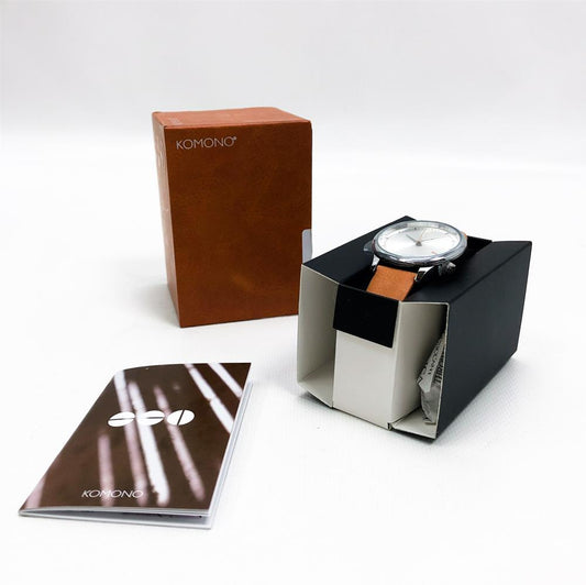 Komono ladies' watch Estelle KOMW2461 Ochre with minimalist elegance and high-quality leather strap