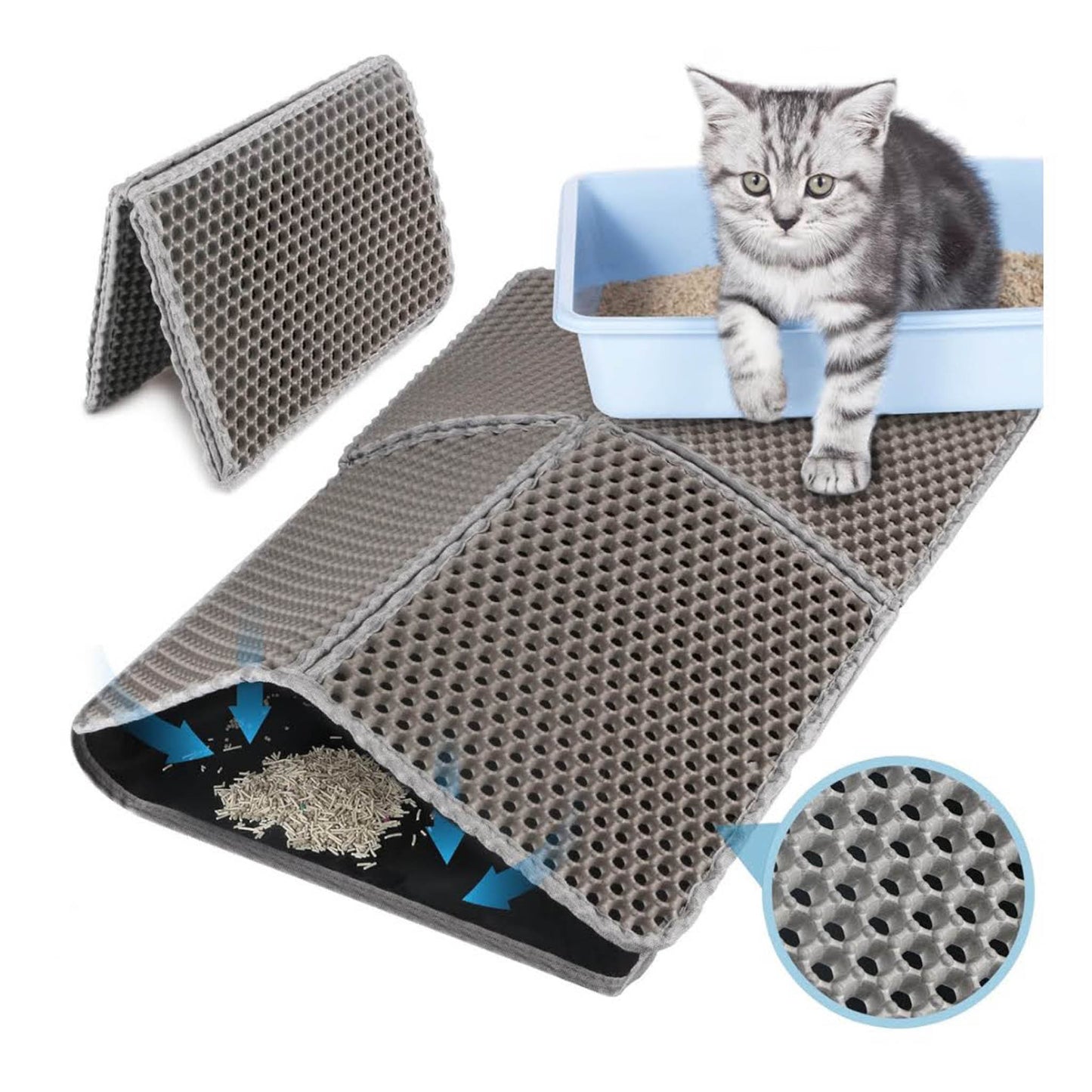 MOCOBO Katzenklo Matte, rutschfest, wasserdicht, leicht zu reinigen, ideal für Wohnungskatzen.