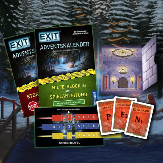 EXIT Adventskalender, Rätselspiel, 24 Türchen, Weihnachtsedition, spannende Escape Room Rätsel, Familien-Adventsspiel