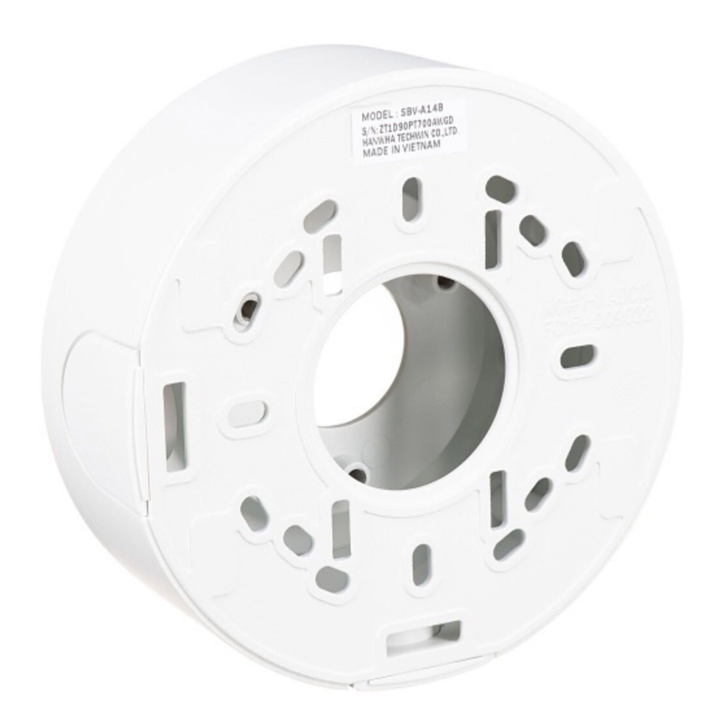 Hanwha SBV-A14B Backbox-Montageadapter, weiße Ausführung, kompakt und stabil