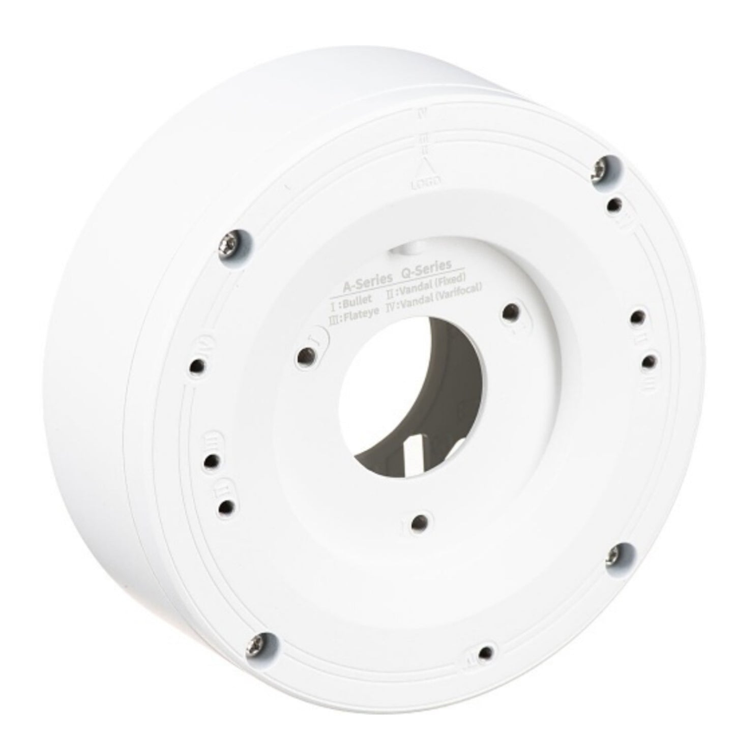 Hanwha SBV-A14B Backbox-Montageadapter, weiße Ausführung, kompakt und stabil