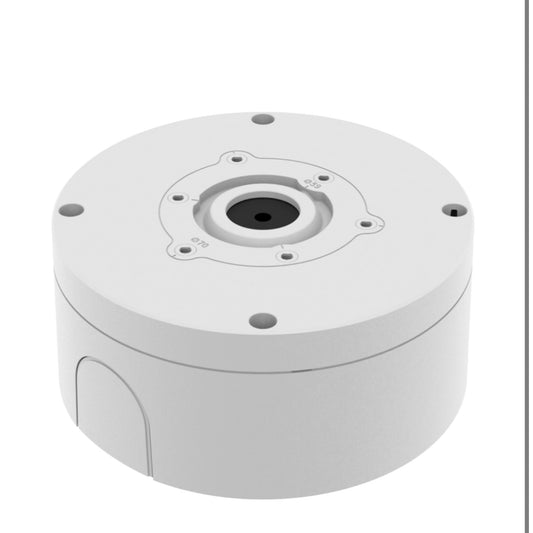 Hanwha SBO-140WW Einbaubox aus Aluminium für ausgewählte Überwachungskameras – robuste Bauweise, integrierte Kabelführung