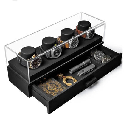 Holz Uhrenbox für Herren – Uhrenaufbewahrung für Männer – stilvolle Aufbewahrung – ideales Geschenk für Freund oder Papa.