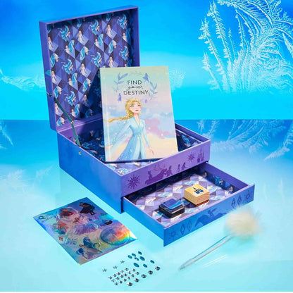 Disney Frozen Tagebuch Set, Notizbuch, Scrapbook Zubehör, lila, inkl. Stifte und Sticker, ideal für kreative Mädchen.