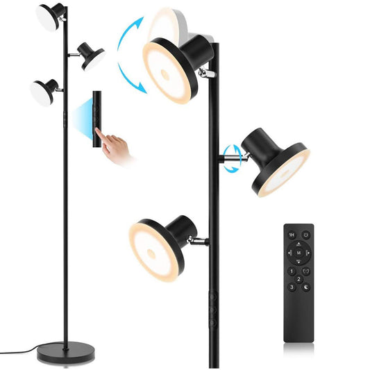 SIBRILLE Stehlampe, 36W, LED Dimmbar, 2500LM, Fernbedienung, 2700K-6500K, 3-Licht, modern, für Wohnzimmer, Schlafzimmer, Büro.