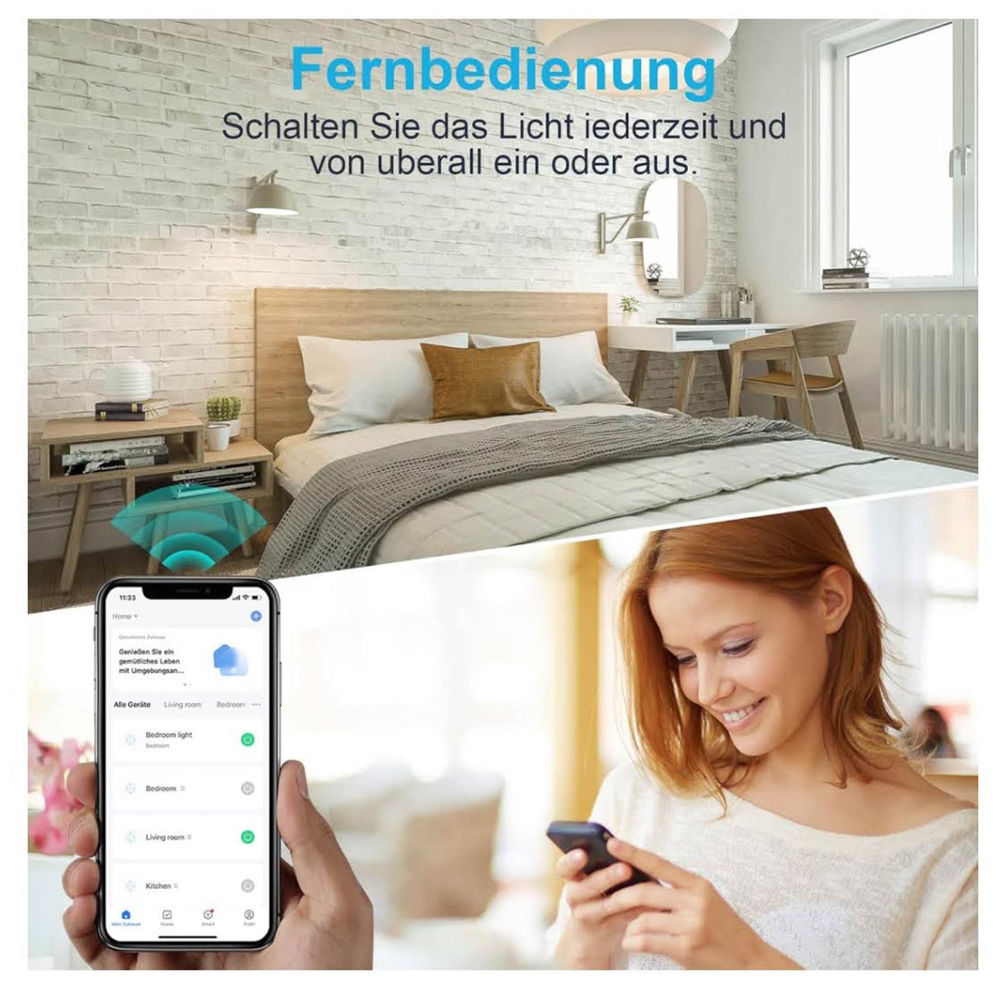EIGHTREE ET21 WLAN Smart Steckdose 4er Pack, Smart Home, 16A, Alexa & Google Home kompatibel, Stromverbrauch messen, Zeitplan, Fernzugriff.