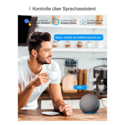 EIGHTREE WLAN Smart Steckdose, 16A, Smart Home, Strommessung, Alexa & Google Home kompatibel, Zeitplan, Fernzugriff, 2,4-G-WLAN.