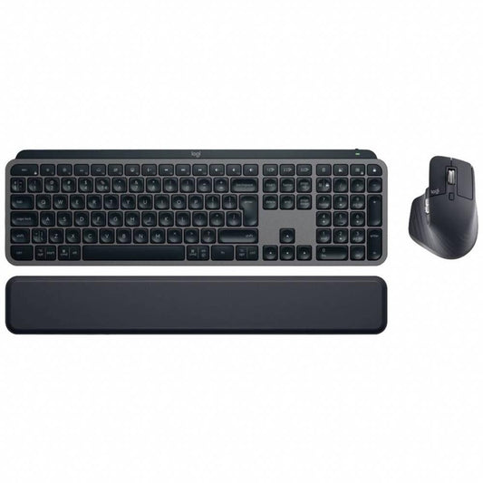 Logitech MX Keys S Combo, kabellose Tastatur & Maus, QWERTY, Handballenauflage, anpassbare Beleuchtung, Schnell-Scrollen, Bluetooth, Multi-OS, Graphit