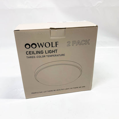 OOWOLF Deckenlampe 24W, LED, dimmbar, 23cm, 3000k/4000k/5000k, flach, 2er Set, ideal für Wohnzimmer, Badezimmer und Küche.