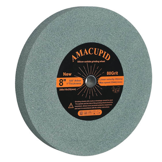 AmaCupid Grüne Siliziumkarbid-Schleifscheibe 200 mm, Doppelschleifmaschinen, 16-mm-Aufnahme, ideal für Hartmetallwerkzeuge.