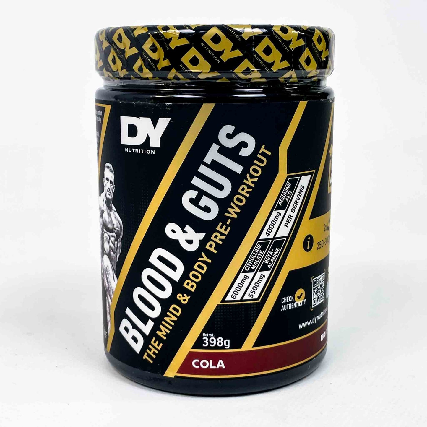 Dorian Yates Nutrition Blood & Guts Pre-Workout-Booster, 398g, Cola, mit Arginin & Citrullin, Energie & Fokus