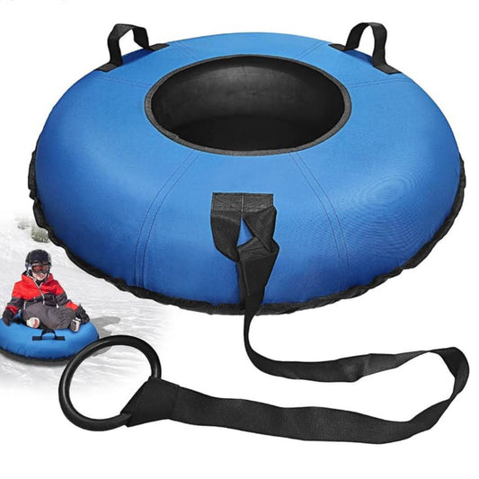 FZENeast Aufblasbarer Schlitten, 95 cm, Rodelreifen, Kältebeständig, Canvas Bezug, ideal für Kinder & Erwachsene, Winterspaß.