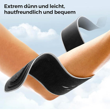 FREETOO Ellenbogenbandage, Tennisarm, für Herren/Damen, ideal bei Epicondylitis, Schwarz/Grau, optimal für Kraftsport.