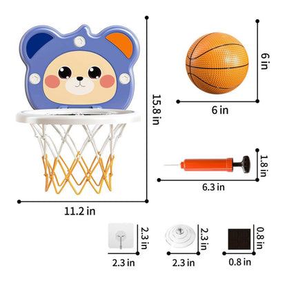 TEMI Mini Basketballkorb, Indoor, für Kinder 3-6 Jahre, inkl. 4 Bälle, ideales Spielzeug für Geburtstagsgeschenke.