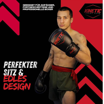 Kinetic Boxhandschuhe 10oz, Training, Boxen, Kickboxen, Muay Thai, Sparring, Klettverschluss, für Anfänger & Profis.