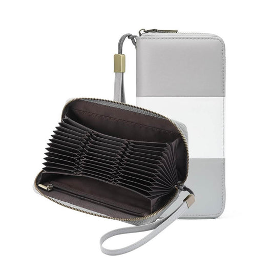 GOIACII Geldbörse Damen, RFID Blocking, großes Langformat, 36 Kartenfächer, elegantes Lederdesign.
