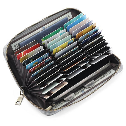 GOIACII Geldbörse Damen, RFID Blocking, großes Langformat, 36 Kartenfächer, elegantes Lederdesign.