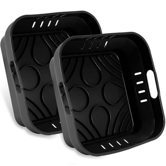 Silikonform 22cm, 2PCS, Airfryer Zubehör, passend für COSORI 5,5L, Cecotec 6L, Tefal EY8018 6,5L, wiederverwendbar, ideal statt Backpapier.