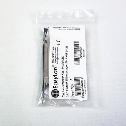 EasyLan CKEFFL00 Netzwerk Transmitter & Receiver, Cat6a, 90m, 10/100/1000 Mbit/s, IP20, silber, Netzwerkverlängerung