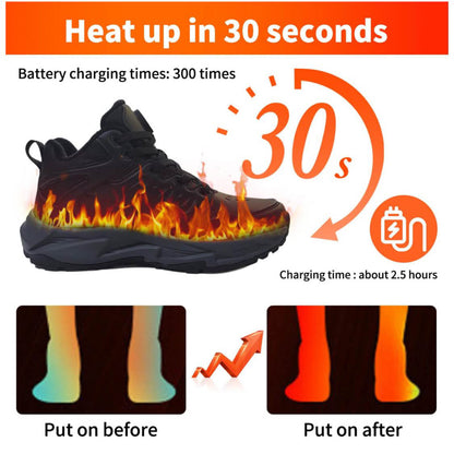 NBUABX Beheizte Schuhe, Gr. 36, Heizschuhe, 3 Wärmeeinstellungen, 4000mAh Akku, elektrisch, ideal für Winter, Jagd, Skifahren.