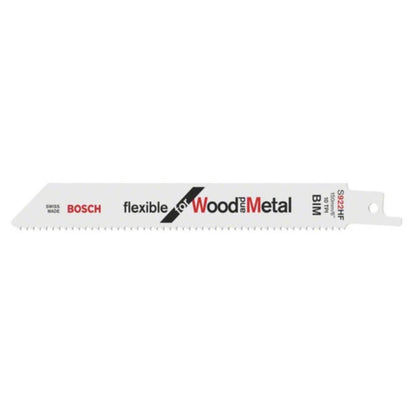 Bosch Accessories 2608656320 Säbelsägeblatt S 922 HF, Flexible, Holz & Metall, 150 mm, 100er-Pack, vielseitig einsetzbar.
