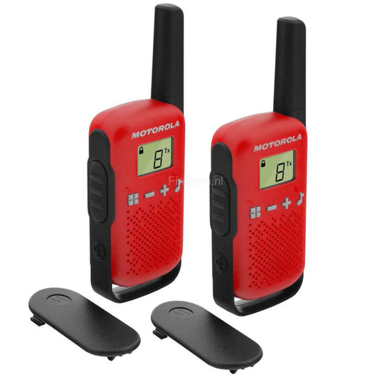 Motorola Talkabout T42, PMR446 Funkgeräte, 16 Kanäle, 4 km Reichweite, rot, 2 Stück.