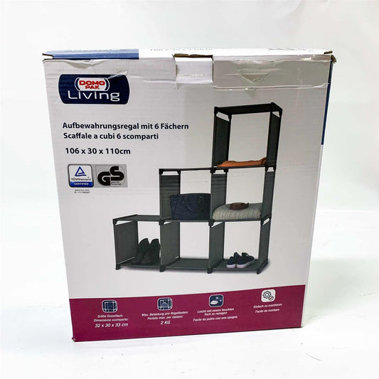 DOMO PAK LIVING Regal, 6 Fächer, modernes Design, vielseitig einsetzbar, ideal für Wohnräume und Stauraum.