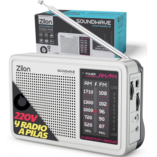 Zilon Retro Transistor Radio, tragbar, FM/AM, analog, ideal für Notfälle, Kopfhörereingang, einfacher Gebrauch, hervorragender Empfang.