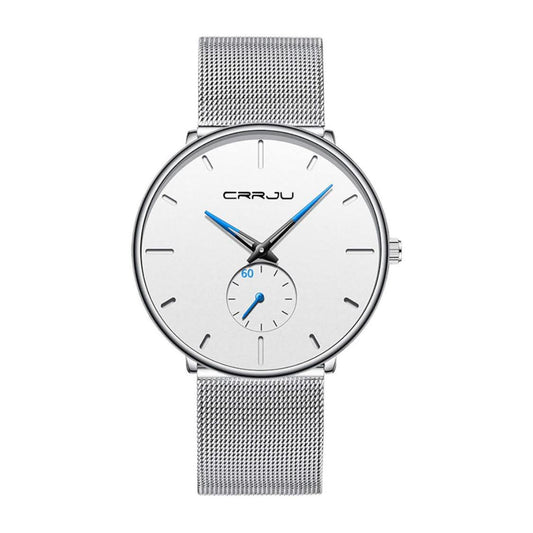 FIZILI Herren Uhr 086, Ultra Dünn, Schwarz, Minimalistisch, Quartz, Milanese Mesh Edelstahl, Elegant und Zeitlos.