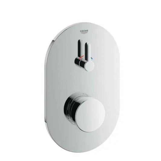 Grohe Eurosmart CT, 36321000, Selbstschluss-Brausebatterie, mit Mischfunktion, Chrom, Fertigmontageset für UP-Einbaukasten.