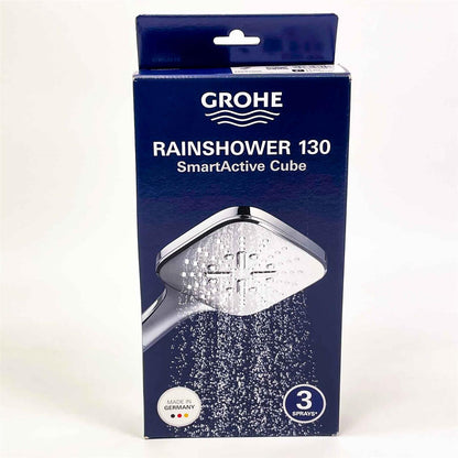 GROHE Rainshower 130 SmartActive Cube Handbrause, 3 Strahlarten, eckig, chrom, Modell 26582000