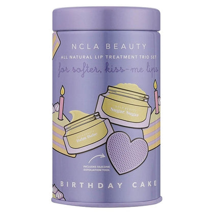 NCLA Beauty Lippenpflegeset Birthday Cake, Balm 10 ml, Scrub 15 ml, inkl. Scrubber, feuchtigkeitsspendend, pflegend, duftend.