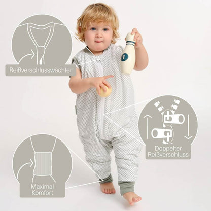 Molis&Co Schlafsack mit Füßen, 1 Jahr, Baby-Schlafsack, atmungsaktiv, mit Füßen, ideal für Bewegungsfreiheit.