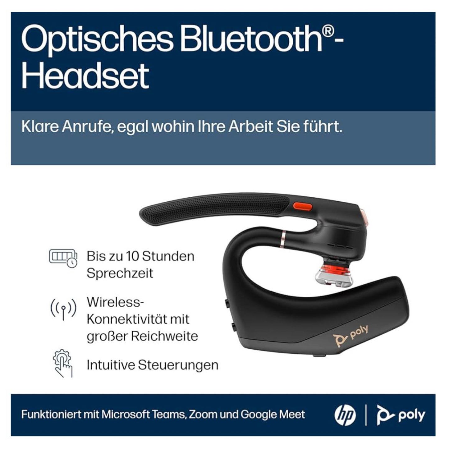 Poly Voyager Legend 50-M Headset UC: kabelloses Bluetooth-Headset mit Noise-Cancelling, Multi-Device-Connectivity, Sprachsteuerung.