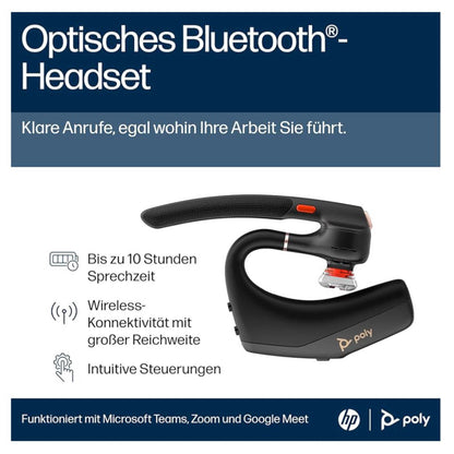 Poly Voyager Legend 50-M Headset UC: kabelloses Bluetooth-Headset mit Noise-Cancelling, Multi-Device-Connectivity, Sprachsteuerung.