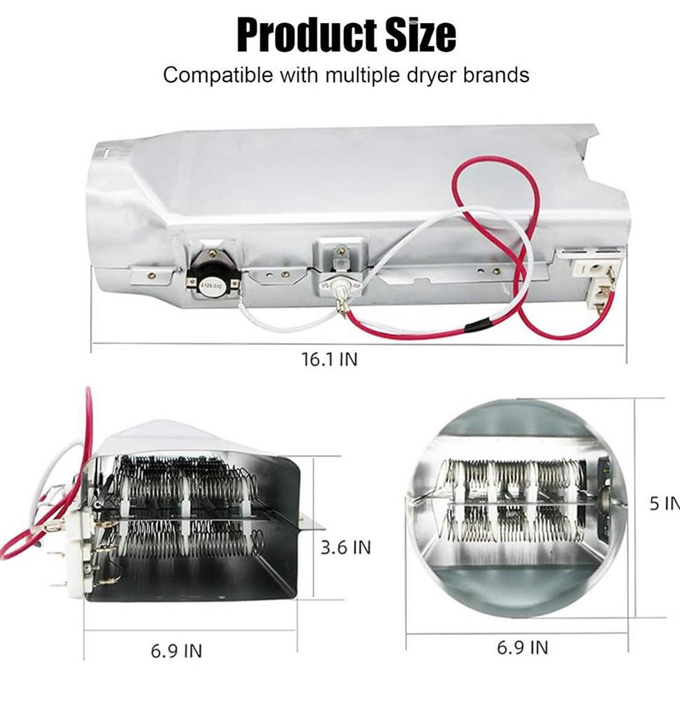 LG 5301EL1001A Dryer Heating Element Assembly - Perfect Replacement for DLE3777W, DLE5977B, DLE5977S