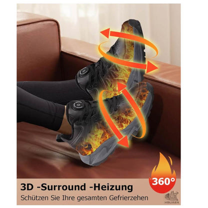 Beheizte Schuhe Herren Damen, Gr. 39, Heizschuhe, 3 Wärmeeinstellungen, 4000mAh Akku, ideal für Winter, Jagd, Skifahren, Camping.
