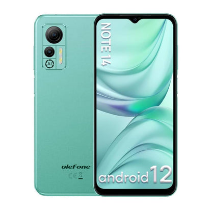 Ulefone Note 14 (64G) Handy Ohne Vertrag – Android, 6,52 Zoll Bildschirm, 4500mAh, 4GB RAM, 64GB ROM Erweiterbar, 8MP Kamera, Dual SIM, 3 Karte Slots, Face ID, GPS – Mint Grün
