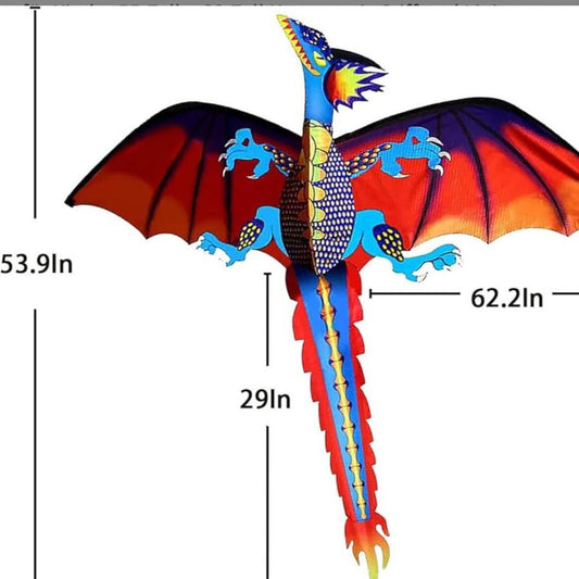 Touch the Sky Drachen 55 Zoll x 62 Zoll Klassischer Flugdrachen für Kinder mit Griff und Linien