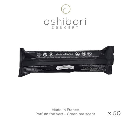 Erfrischendes Oshibori, 10g, Schwarz, 50 Stück – Hygienische Handtücher für Gastronomie, feuchtigkeitsspendend und erfrischend.