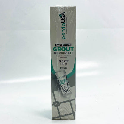 PentaUSA Fliesenfugen-Reparaturset, Grau, Fugenfüller, dreifacher Schutz, schnell trocknend, erneuert Fugenlinien, 250 g.