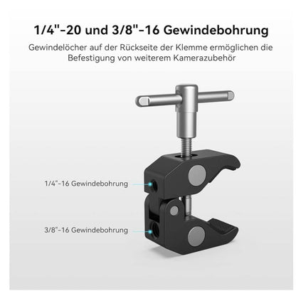 SMALLRIG 10 Zoll Magic Arm, KBUM2732B, Monitorhalterung, flexibler Arm mit Super Clamp für LED Licht.