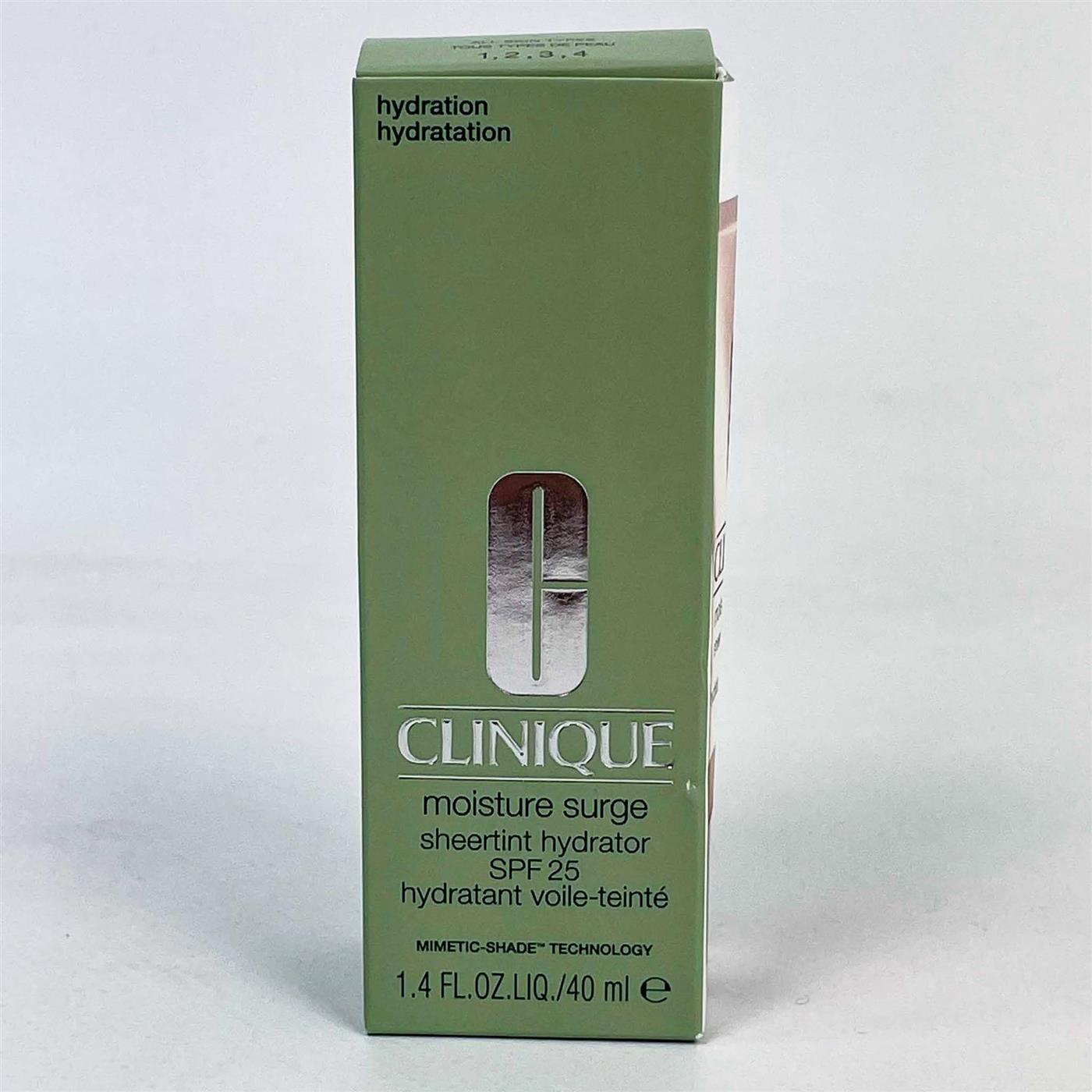 Clinique KEX904 Moisture Surge Sheertint Hydrator SPF 25, 40ml, getönte Feuchtigkeitspflege mit Hyaluronsäure & Aloe, leichte Deckkraft, natürliches Finish