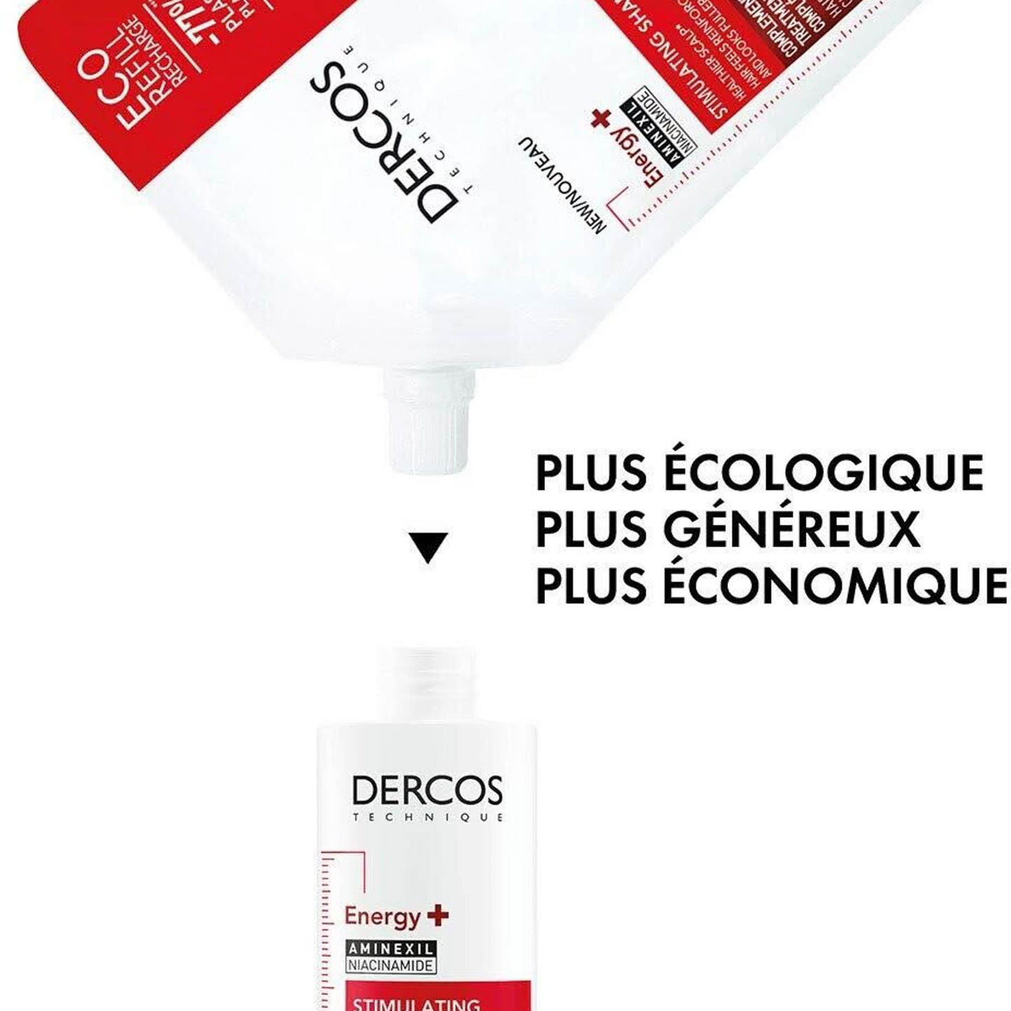 Vichy Dercos, 500 ml, Shampoo, Energetisierend, stimuliert das Haar, für mehr Vitalität und Kraft.