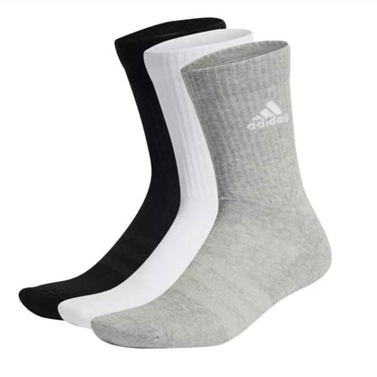 Adidas Socken MGREYH/WHITE/BLACK, Gr. 37-39, US 5-6, sportlich, atmungsaktiv, bequeme Passform, ideal für Training.