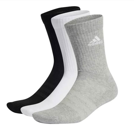 Adidas Socken MGREYH/WHITE/BLACK, Gr. 37-39, US 5-6, sportlich, atmungsaktiv, bequeme Passform, ideal für Training.